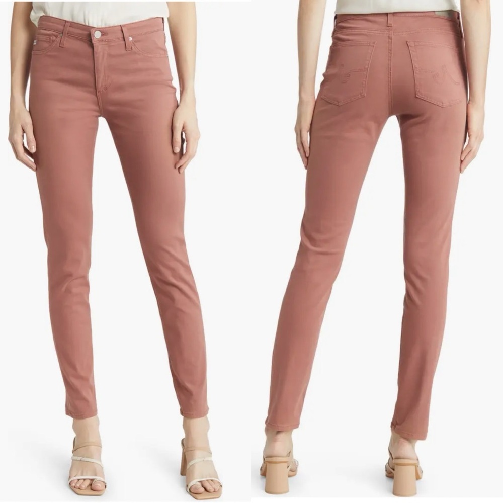 NWT AG Legging Ankle Jean Cigarette Leg Pants Blush Peach Pink Anthropologie 27